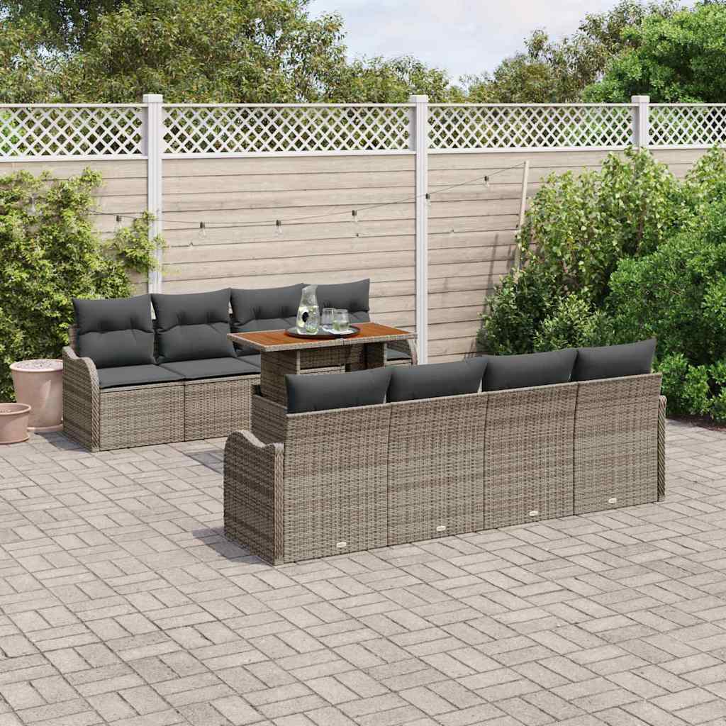 Tuin Sofa Set met kussen 7 pcs Grijs