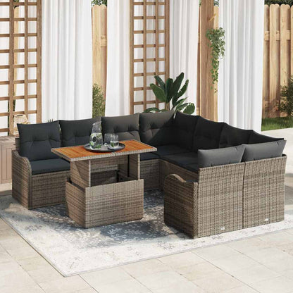 Tuin Sofa Set met kussen 7 pcs Grijs