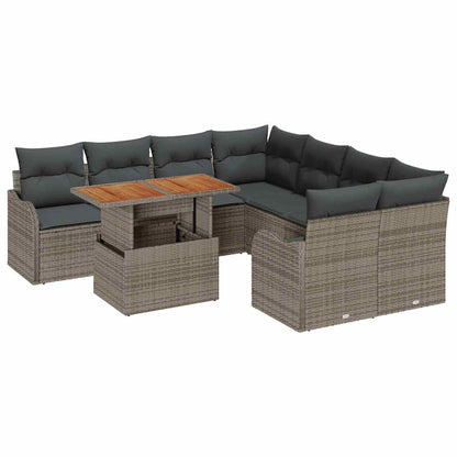 Tuin Sofa Set met kussen 7 pcs Grijs