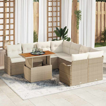 Tuin Sofa Set met kussen 7 pcs beige en crèmekleurig