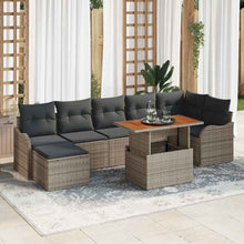 Tuin Sofa Set met kussen met opslag 8 pcs Grijs