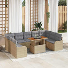 Tuinset 10 personen polyrattan beige lichtgrijs