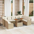 Tuin Sofa Set met kussen 10 pcs beige en crèmekleurig