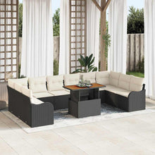 Tuin Sofa Set met kussen 11 pcs Zwart en crème