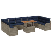 Tuin Sofa Set 11 st 10-Aantal zitplaatsen grijs en marineblauw