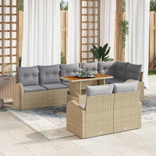 Tuin Sofa Set met kussen 9 pcs beige en lichtgrijs