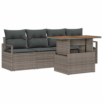Tuin Sofa Set met kussen 5 pcs Grijs