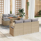 Tuinset poly rattan acaciahout beige lichtgrijs