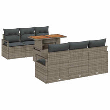 Tuin Sofa Set met kussen 7 pcs Grijs