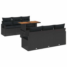 Tuin Sofa Set met kussen 7 pcs Zwart