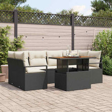 Tuin Sofa Set met kussen 7 pcs Zwart en crème