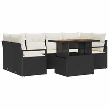 Tuin Sofa Set met kussen 7 pcs Zwart en crème