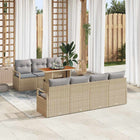 Tuinset poly rattan 8-delig beige grijs