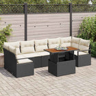Garden Sofa Set with Cushions 8 pcs Black and Cream