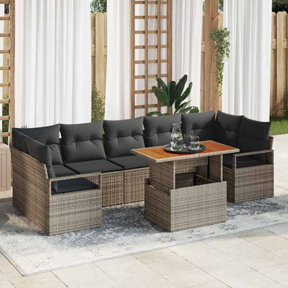 Tuin Sofa Set met kussen met kussen 8 pcs Grijs en Bruin