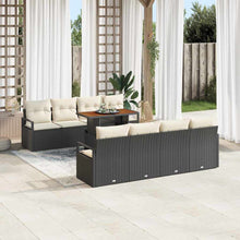 Tuin Sofa Set met kussen met kussen 9 pcs Zwart en Crème