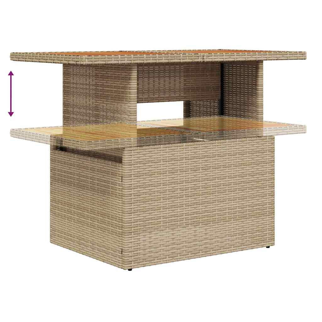 Tuin Eetset met kussen 7 pcs Beige en Grijs
