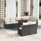 Tuinset poly rattan 9-delig zwart crème