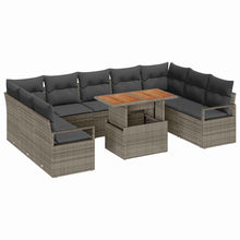 Tuin Sofa Set met kussen met kussen 10 pcs Grijs en Bruin