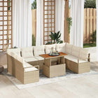 Tuinbankenset 10 st 9-Aantal zitplaatsen Beige en Crème