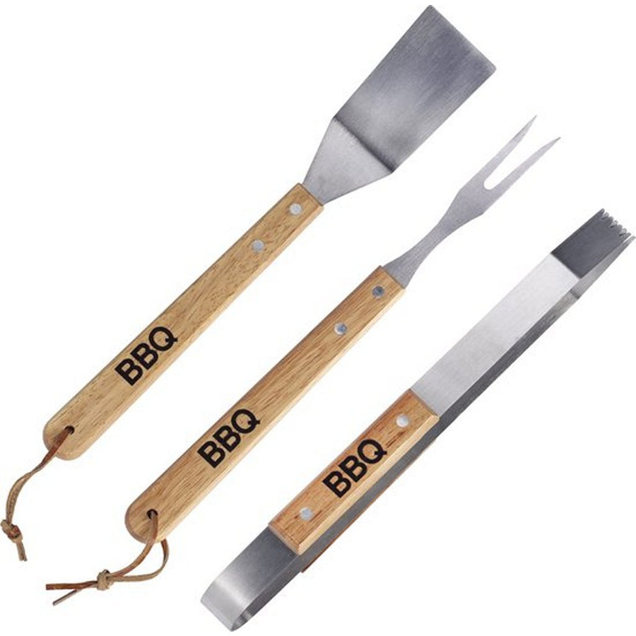 Interbosch Bbq Gereedschapset 3-Delig Hout/Rvs