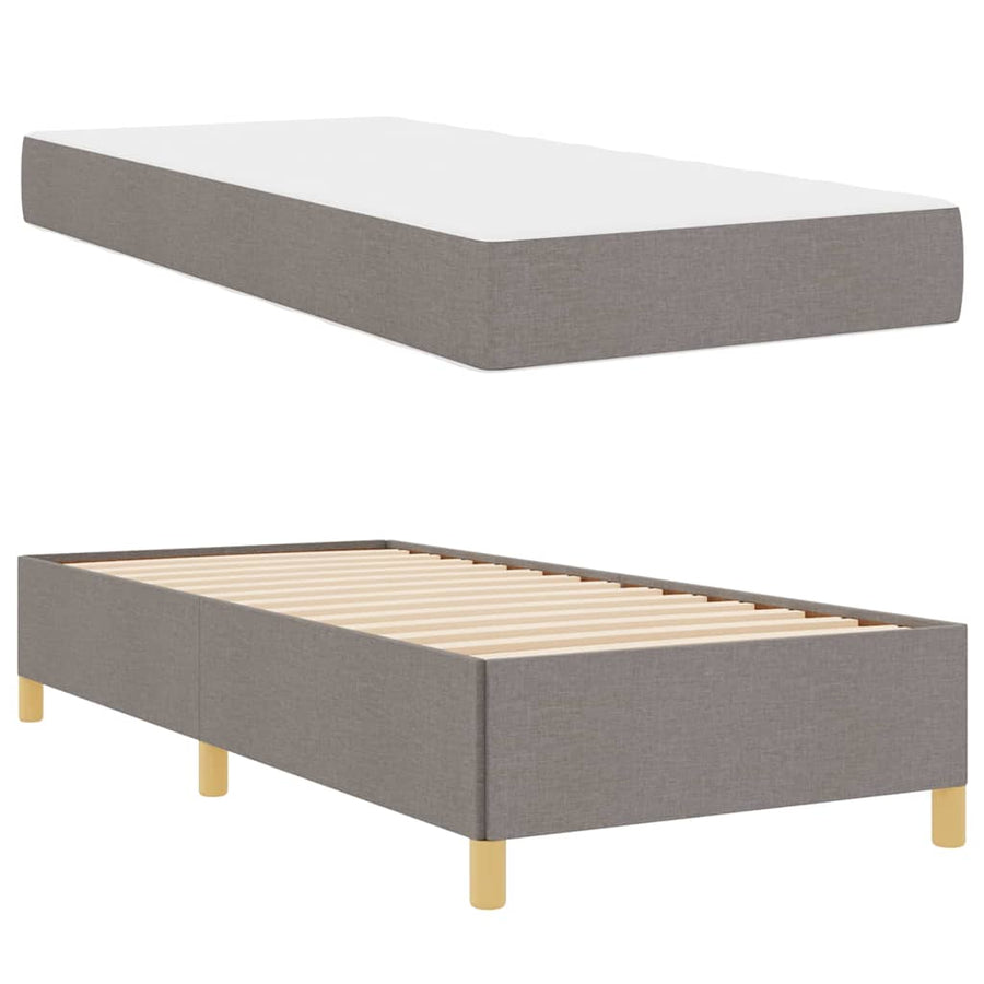 Boxspring bed Anders Taupe en Wit 90 x 190 cm Stof