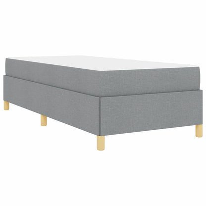Boxspring bed Lichtgrijs en Wit en Lichtgrijs 90 x 200 cm Stof