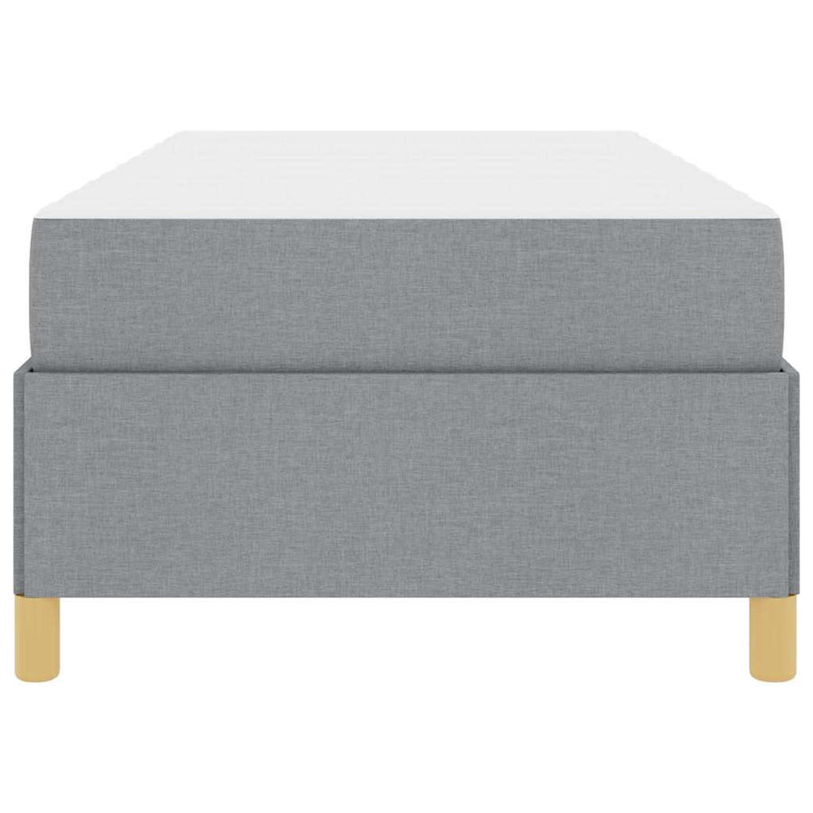 Boxspring bed Lichtgrijs en Wit en Lichtgrijs 90 x 200 cm Stof