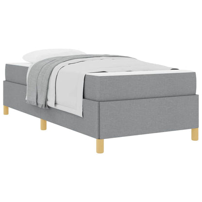 Boxspring bed Lichtgrijs en Wit en Lichtgrijs 90 x 200 cm Stof