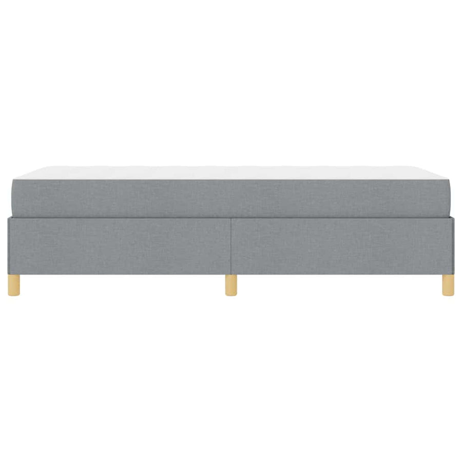 Boxspring bed Lichtgrijs en Wit en Lichtgrijs 90 x 200 cm Stof