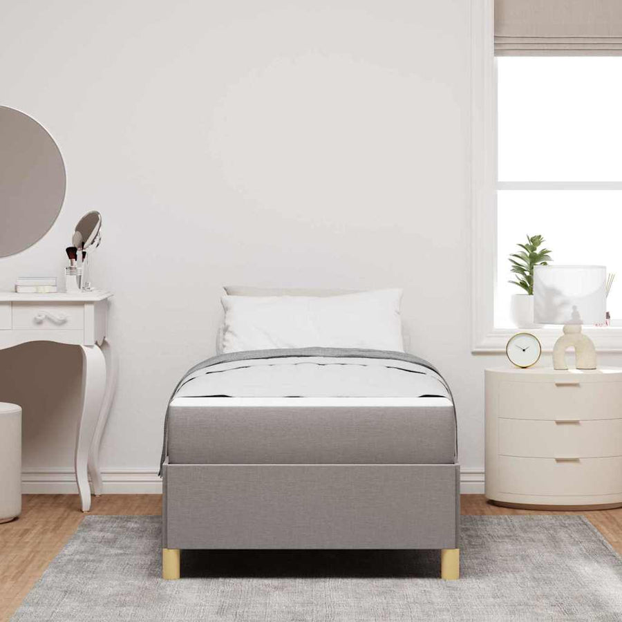 Boxspring bed Anders Taupe en Wit 90 x 200 cm Stof