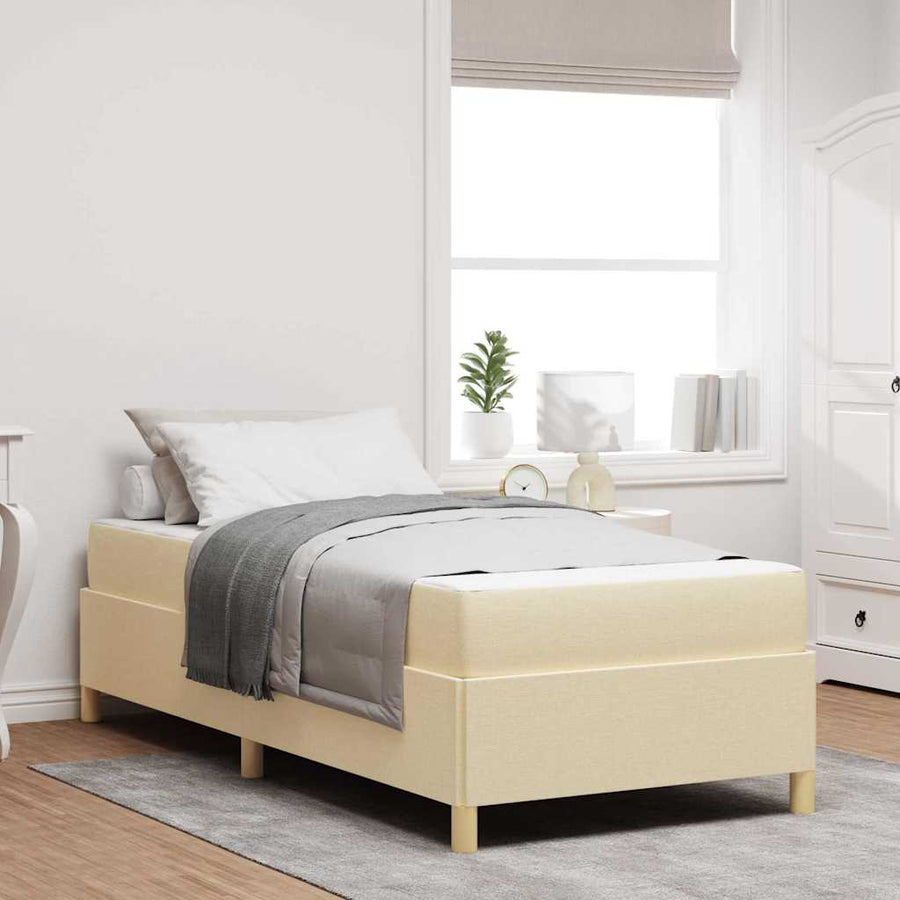 Boxspring bed Anders Zwart en Bruin en Wit 90 x 200 cm Stof
