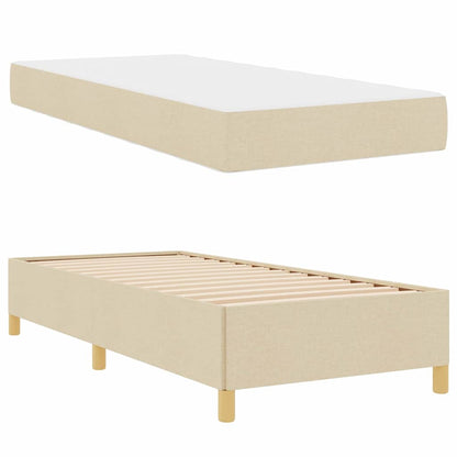 Boxspring bed Anders Zwart en Bruin en Wit 90 x 200 cm Stof