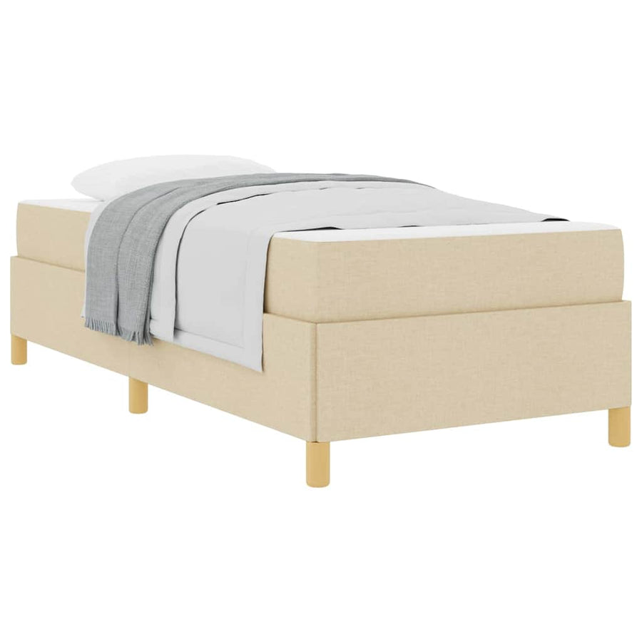Boxspring bed Anders Zwart en Bruin en Wit 90 x 200 cm Stof