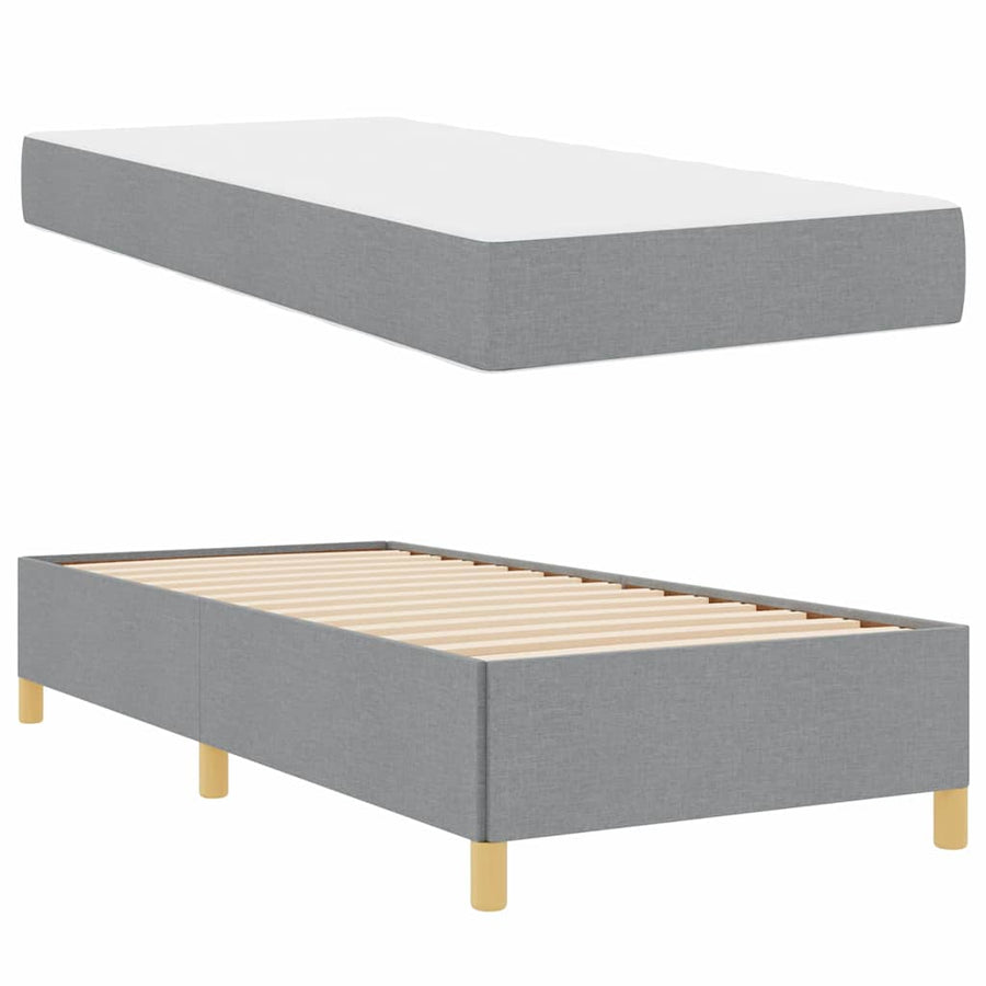 Boxspring bed Anders Lichtgrijs en Wit 100 x 200 cm Stof