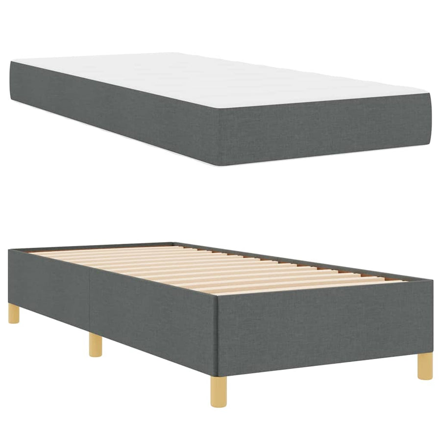 Boxspring bed Anders Donkergrijs 100 x 200 cm Stof