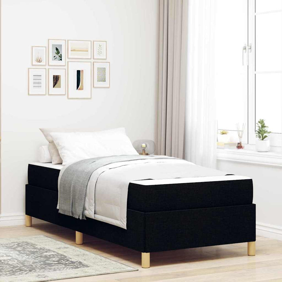 Boxspring bed Anders Zwart en Wit en Zwart 100 x 200 cm Stof