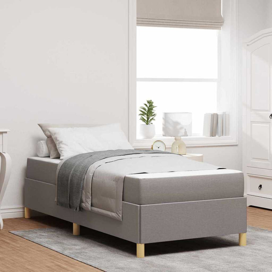 Boxspring bed Anders Zwart en Bruin en Wit 100 x 200 cm Stof