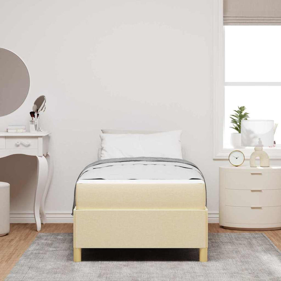 Boxspring bed Anders Wit en Crème 100 x 200 cm Stof
