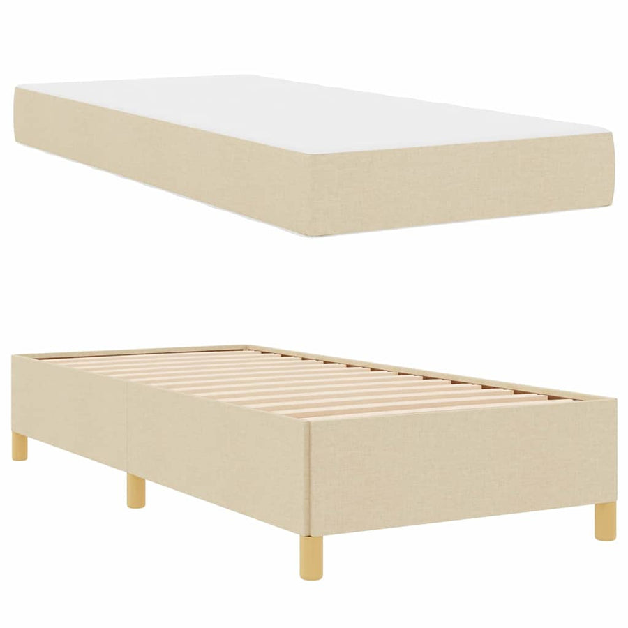 Boxspring bed Anders Wit en Crème 100 x 200 cm Stof