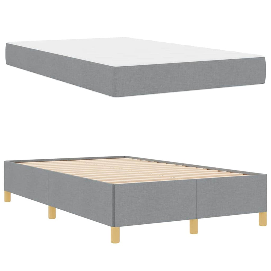 Boxspring bed Anders Lichtgrijs en Wit 120 x 190 cm Stof