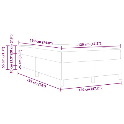 Boxspring bed Anders Lichtgrijs en Wit 120 x 190 cm Stof