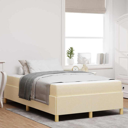 Boxspring Bed Met Matras Wit En Polyester 120 x 190 cm Crème