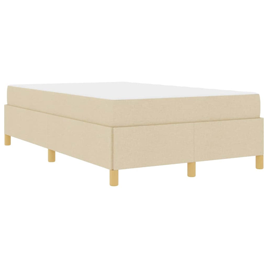 Boxspring Bed Met Matras Wit En Polyester 120 x 190 cm Crème