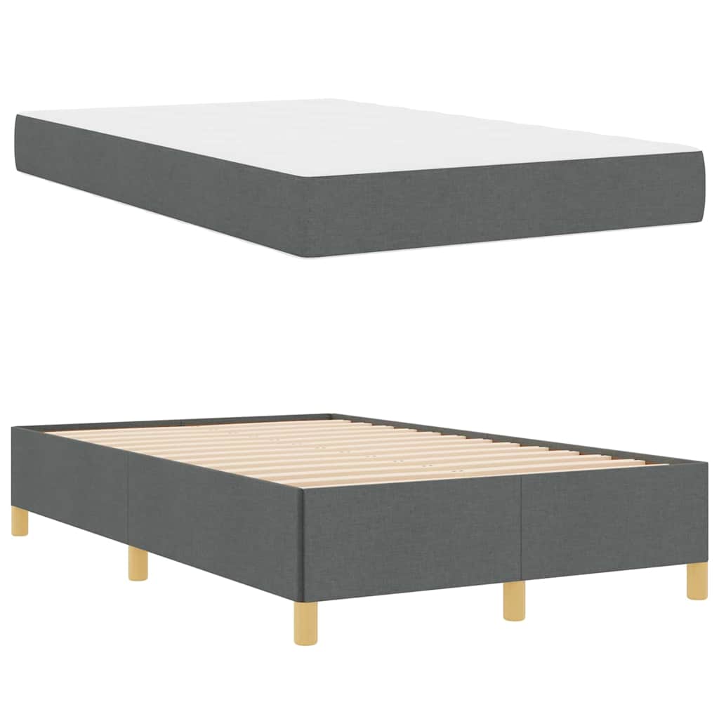 Boxspring bed Donkergrijs en Wit en Donkergrijs 120 x 200 cm