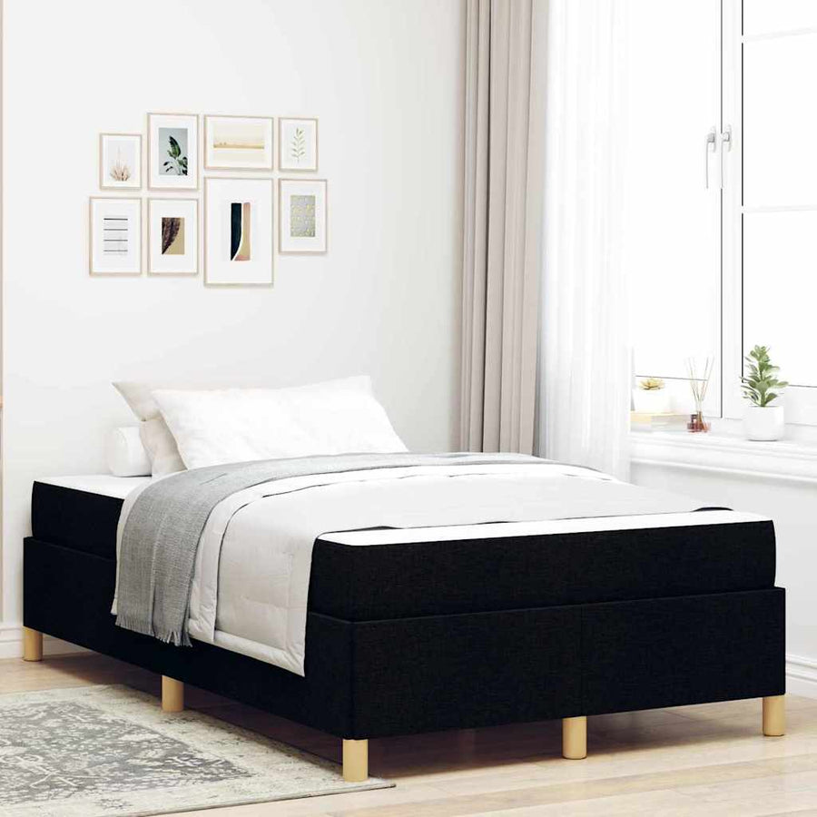 Boxspring bed Anders Zwart en Wit en Zwart 120 x 200 cm Stof