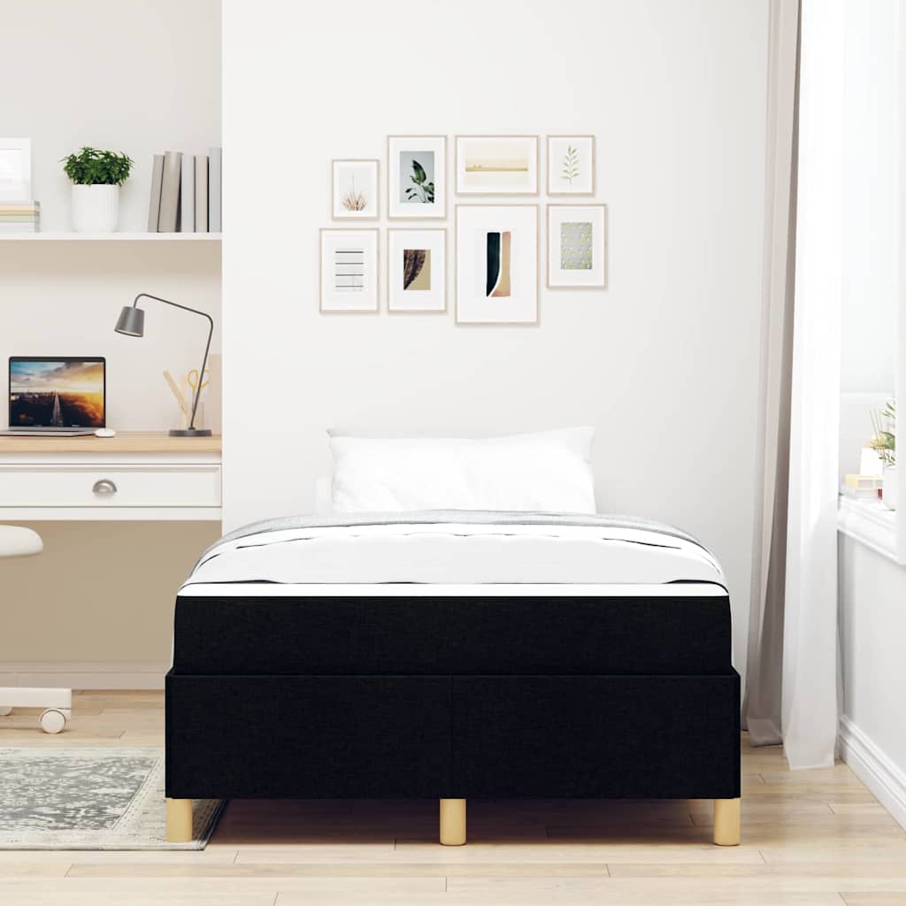 Boxspring bed Anders Zwart en Wit en Zwart 120 x 200 cm Stof