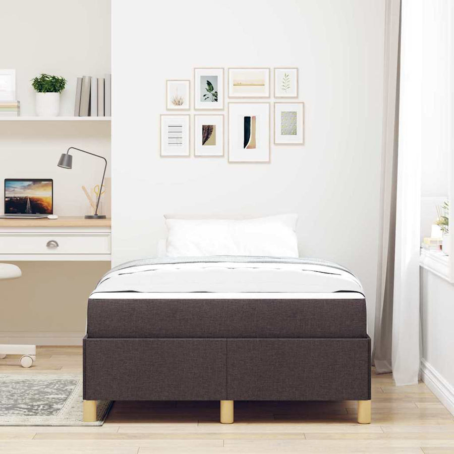 Boxspring bed Zwart en Bruin en Wit 120 x 200 cm Polyester