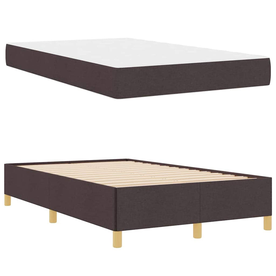 Boxspring bed Zwart en Bruin en Wit 120 x 200 cm Polyester