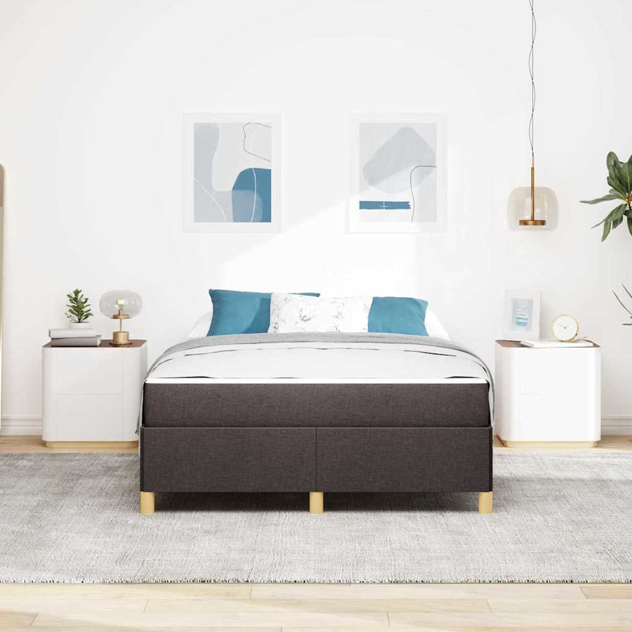 Boxspring bed Anders Donkerbruin en Wit 140 x 190 cm Stof